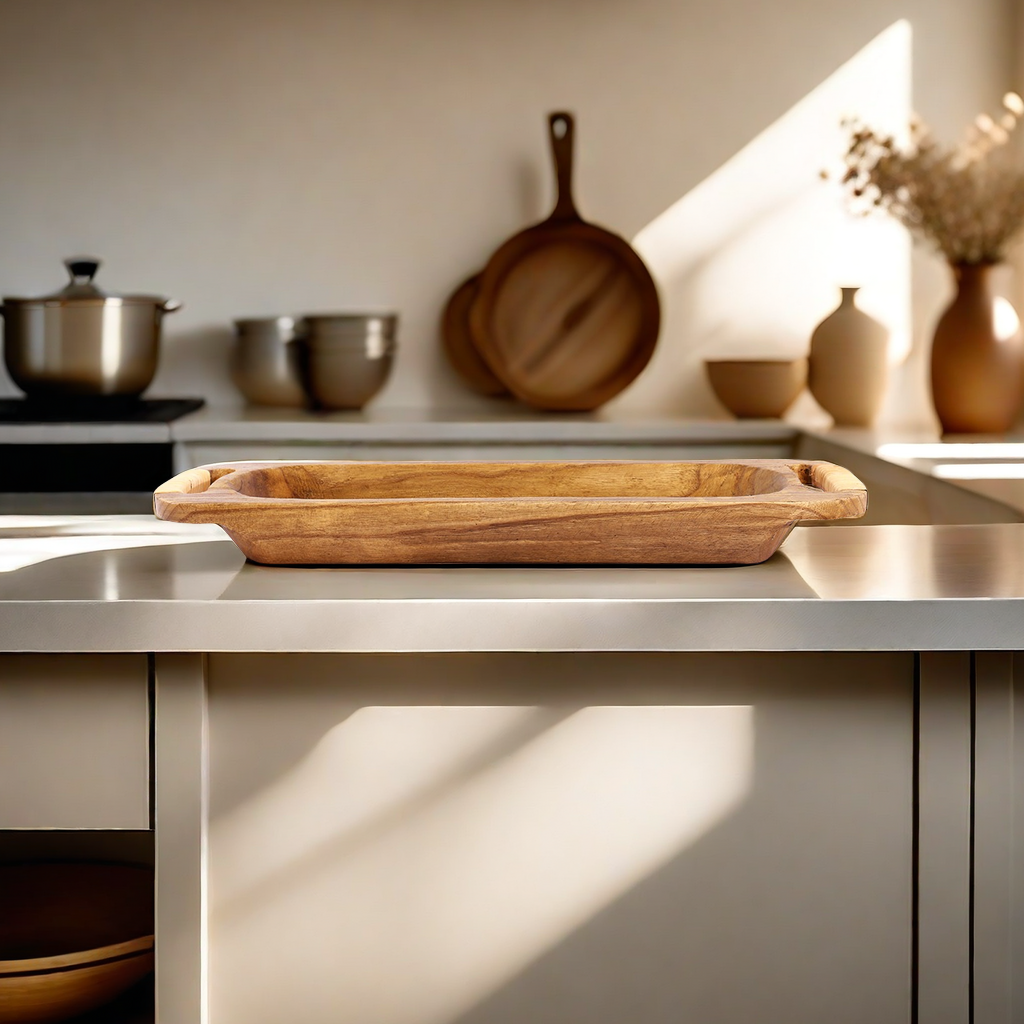 Natural Teak Wood Serving Tray