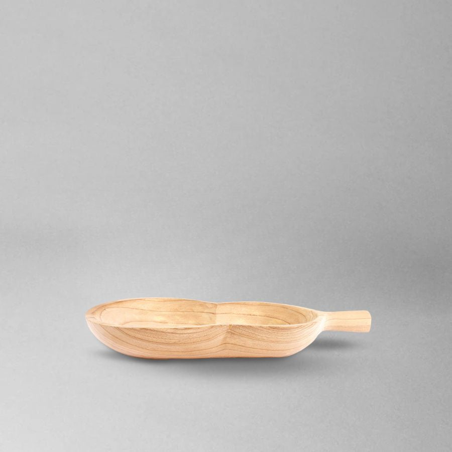 Black Gourd-shaped Fruit Tray-Natural Tung Wood