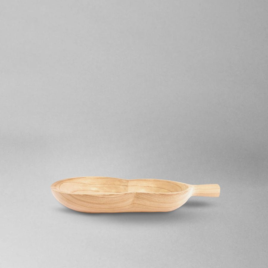 Black Gourd-shaped Fruit Tray-Natural Tung Wood