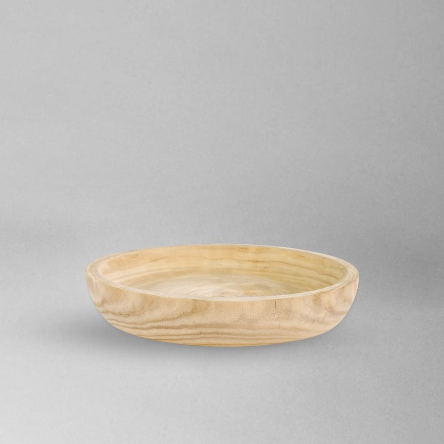 White handcrafted wooden bowl