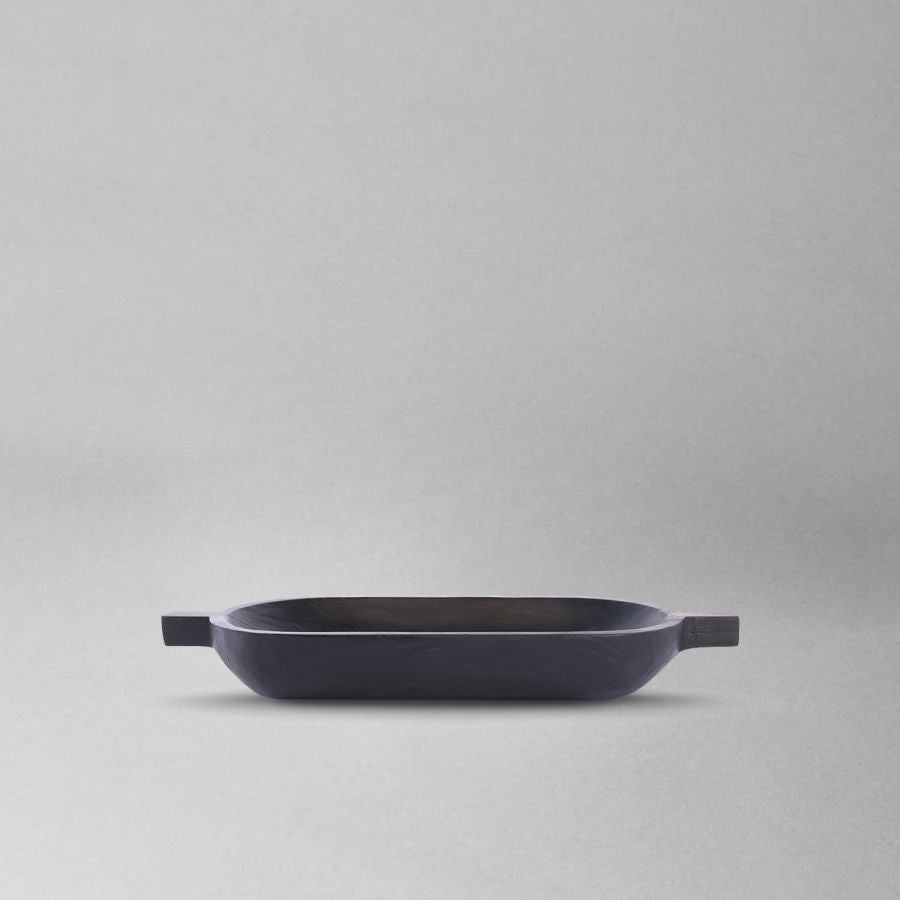 Black wooden plate