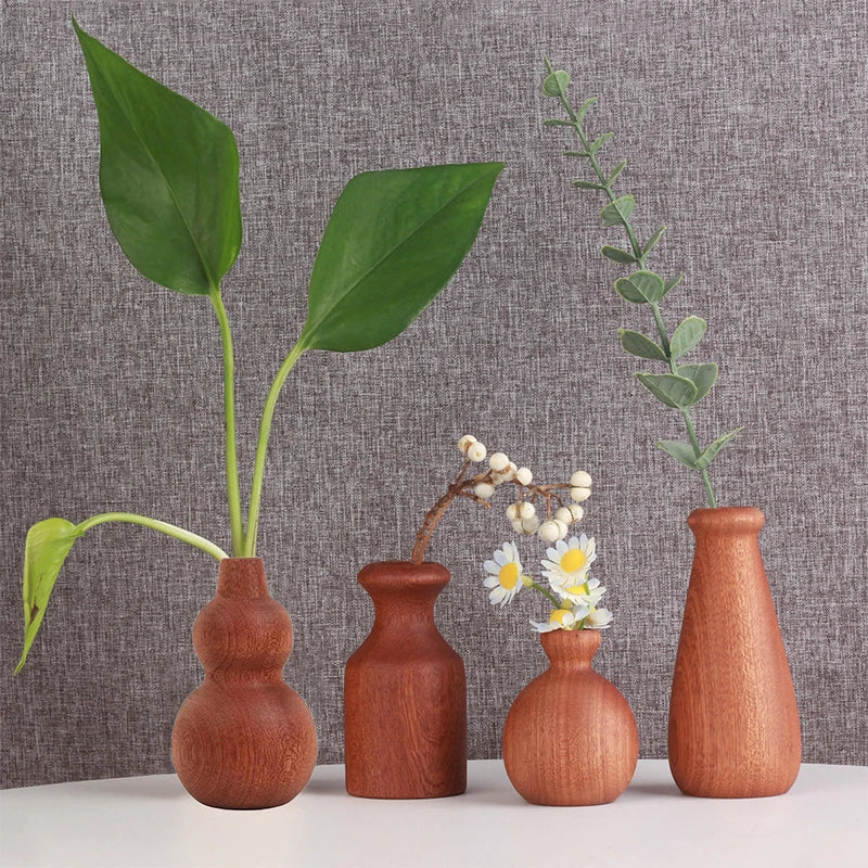 1Pc New Fashion Classic Nordic Minimalism Wooden Vase crafts Home Office Tabletop Ornaments Sending Gifts to Friends Decoration